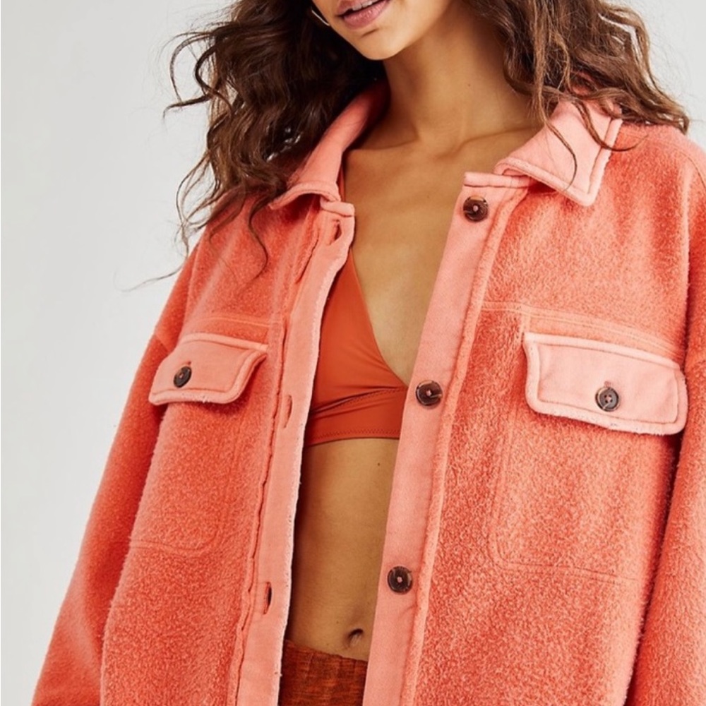 Free People, Ruby Jacket, Peach Shaket, Size M